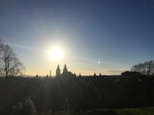 View from the South Campus. What we see here is the  Kelvingrove Art Gallery and Museum.