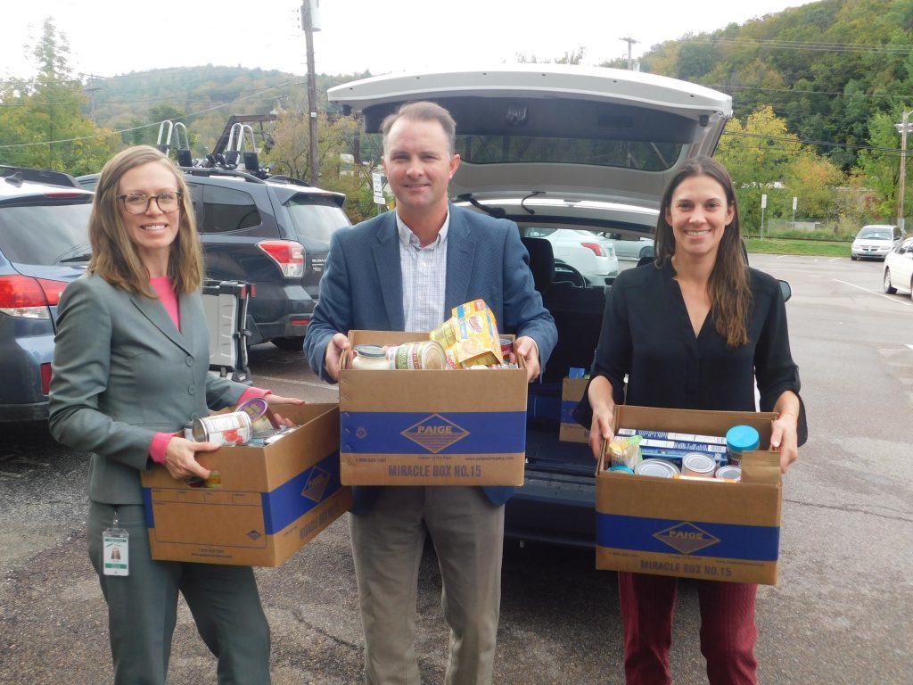 T.J. Donovan collects food items