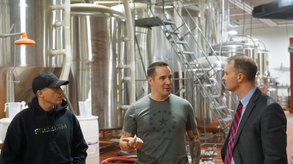Matt Kehaya, Steve Gagner, and TJ Donovan at 14th Star Brewing Company brewery