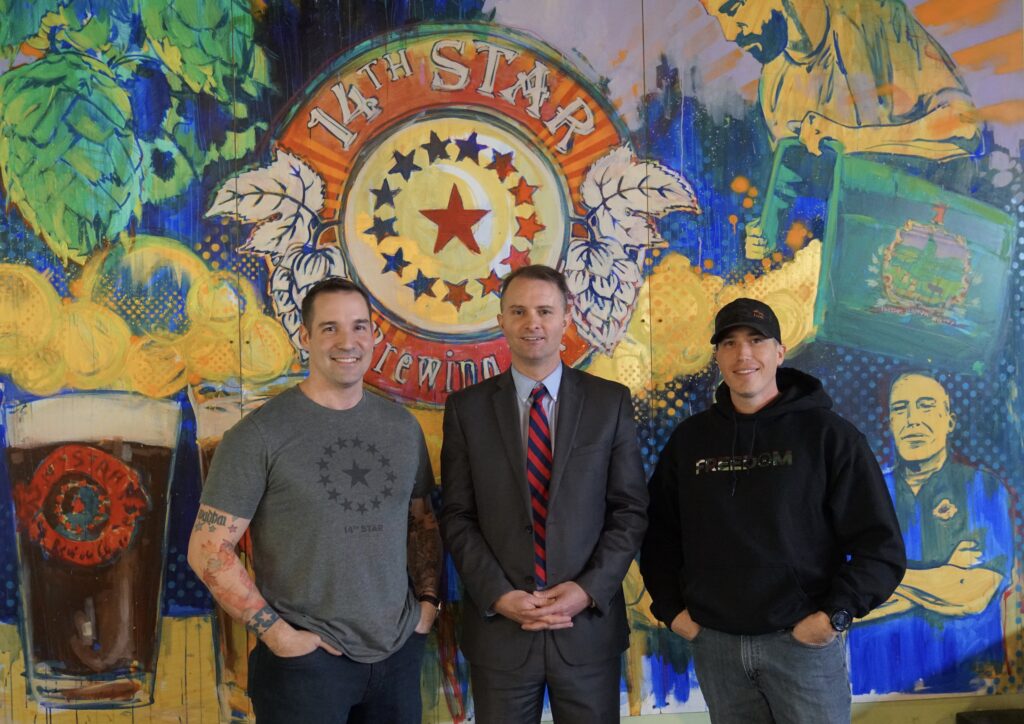 TJ Donovan, Matt Kehaya, and Steve Gagner at 14th Star Brewing Company