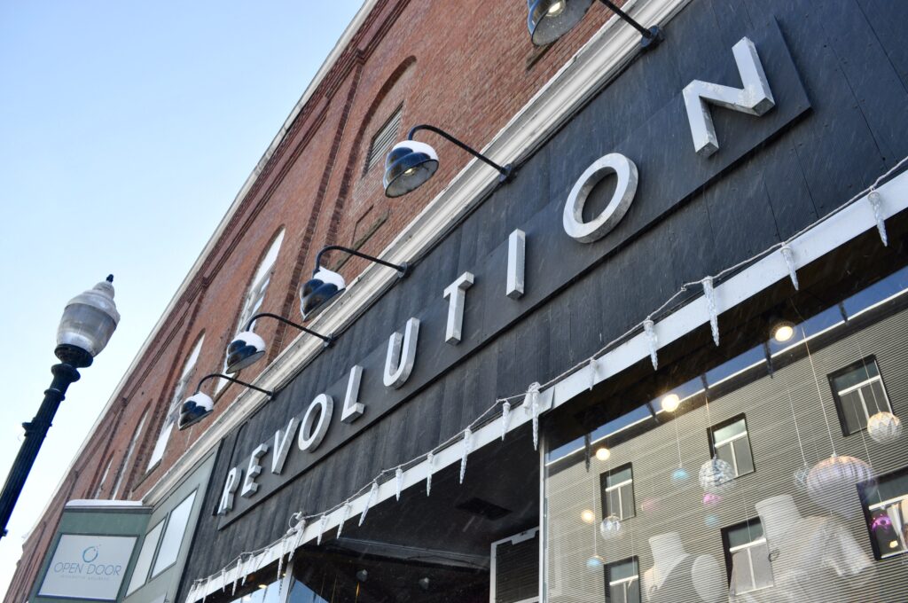 Revolution's exterior sign