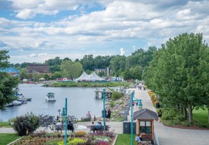 Aerial shot of Burlington waterfront