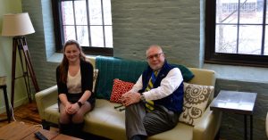 John Evans and Gretta Groves on Couch at VITL