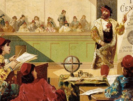 illustration of a classroom centuries ago