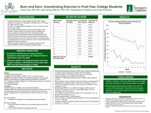 Slide: Burn and Earn: Incentivizing Exercise in First-Year College Students