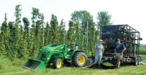 Kris Anderson of Addison Hop Yard and Chris Callahan of UVM Extension.