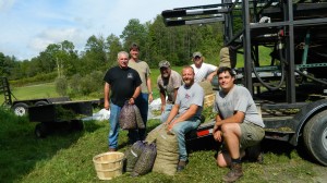 Nick Aleria and the Yellow Dog Hop Yard crew (Cabot, VT).