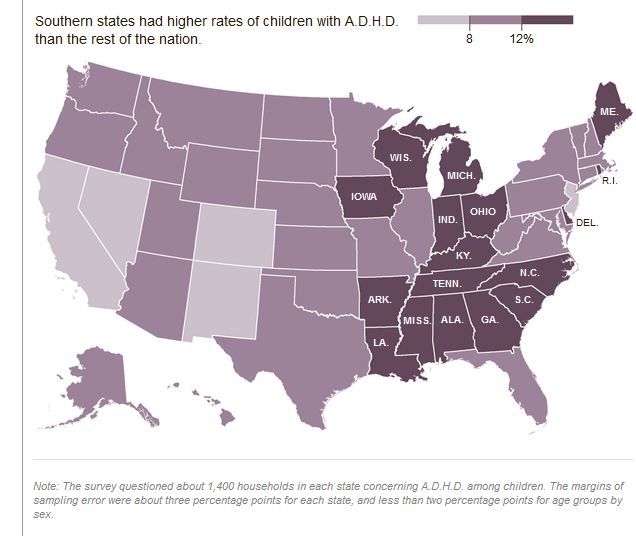 ADHD Diagnosed in 11% of Youth, According to New York Times