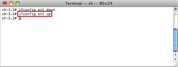 Reconnect: ifconfig up