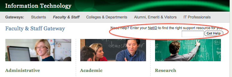 Fac-Staff support lookup