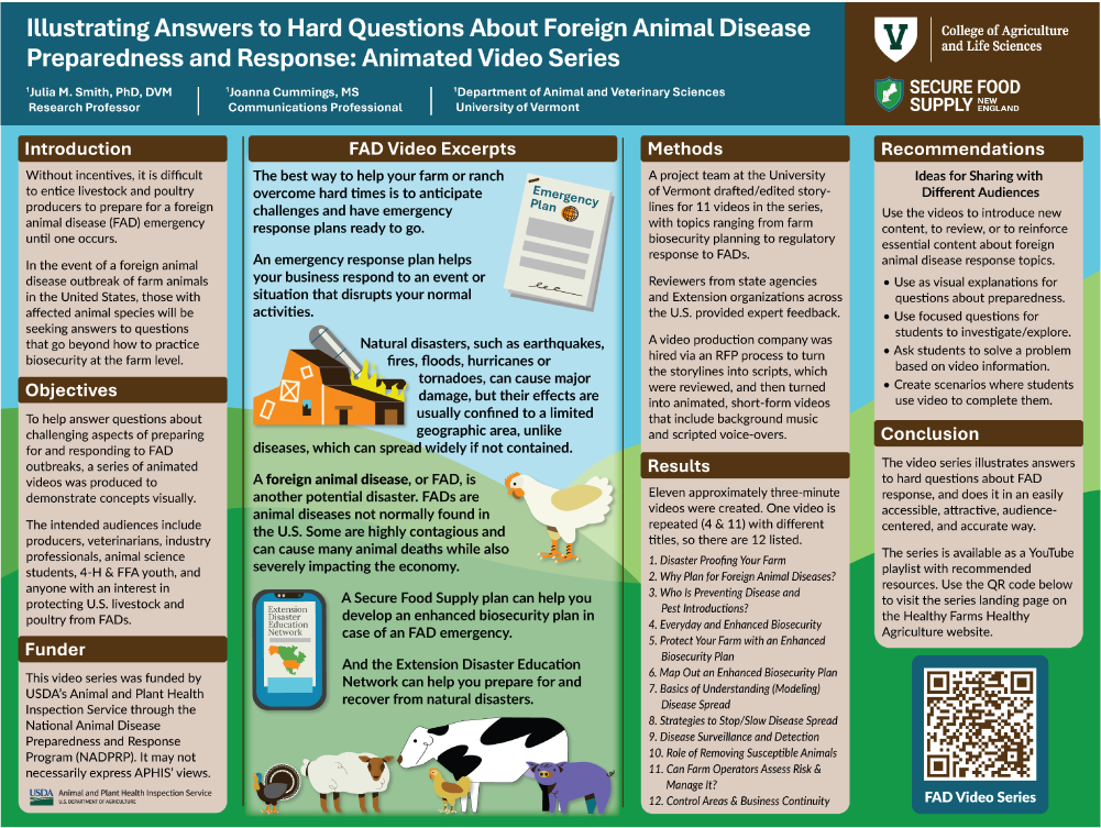 Illustrating Answers to Hard Questions About Foreign Animal Disease Preparedness and Response: Animated Video Series Conference Poster