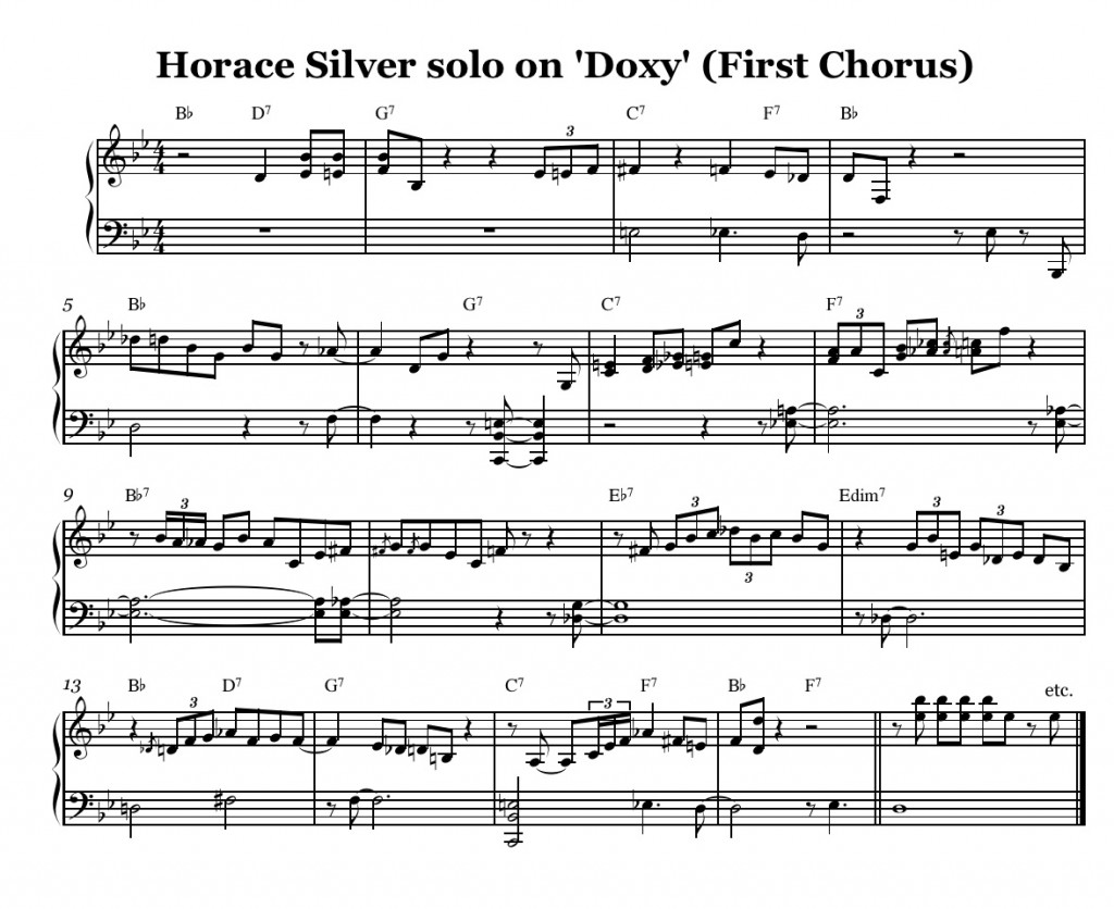 Horace Silver solo on Dox