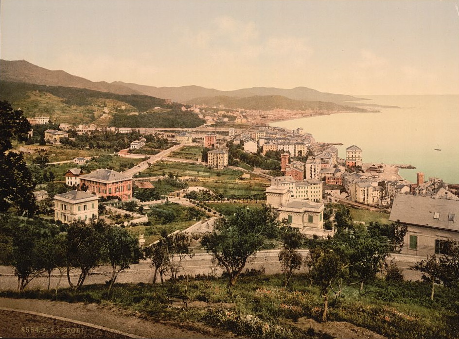 The village of Pegli on the Mediterranean.