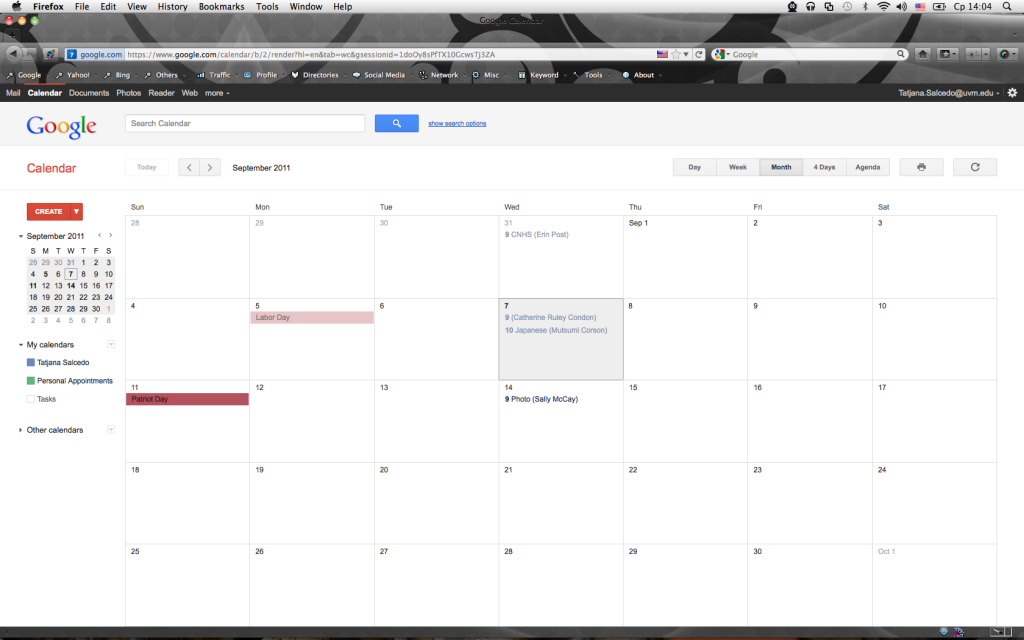 Google Calendar in action.