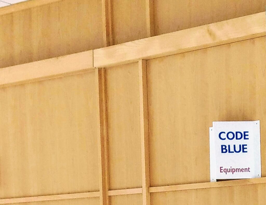 Code Blue sign in hospital