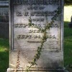 Elvira A. Wolcott stone with ivy