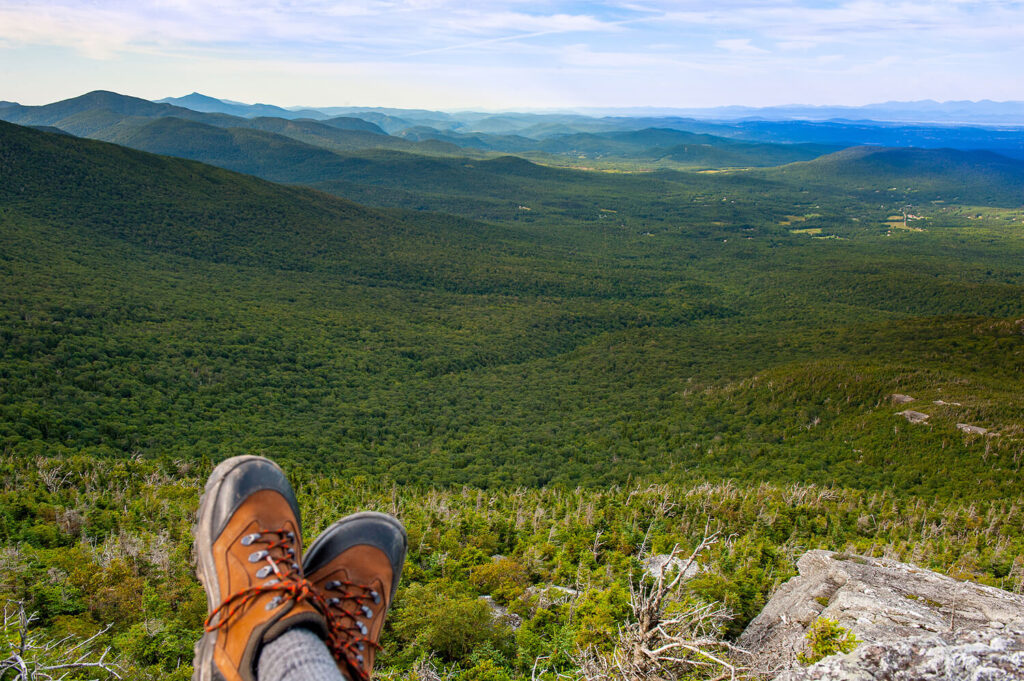 Relaxing after a hike up the top of Mt. Mansfield in Vermont