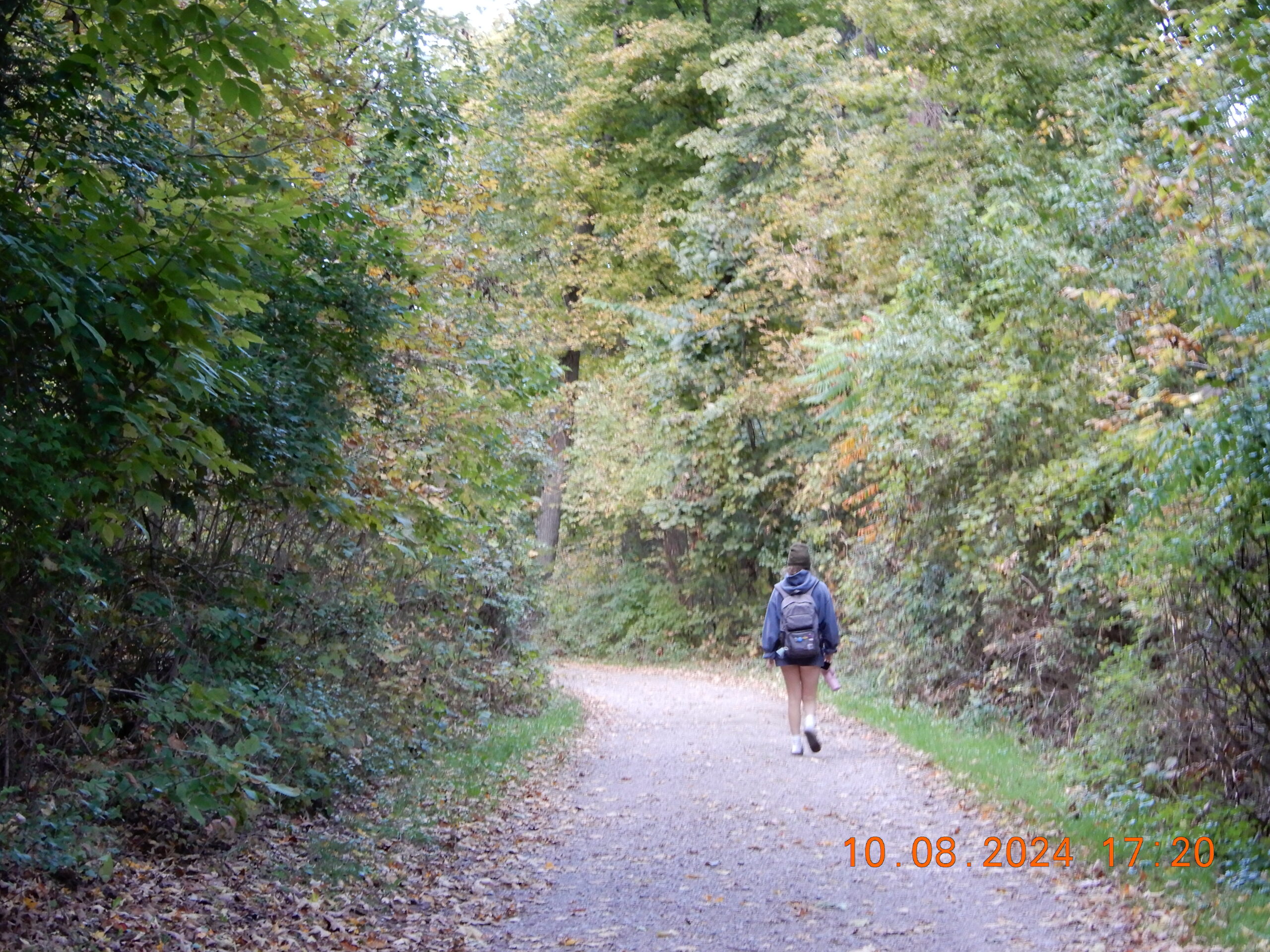 Evan walking down the Trail Access Road