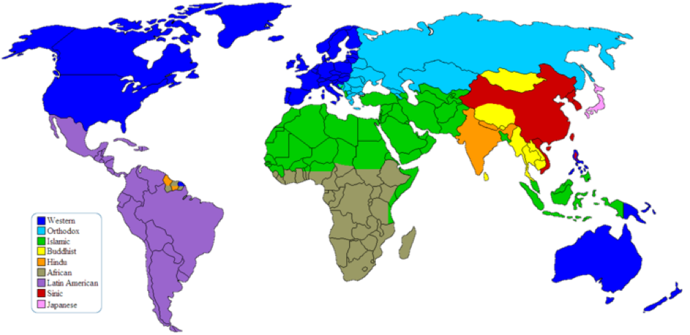 mage result for clash of civilizations map